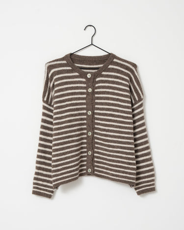 TILTIL Petra Cardigan Striped Taupe One Size - Things I Like Things I Love