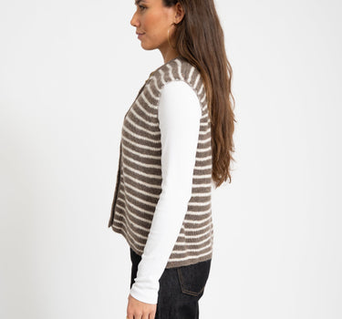 TILTIL Petra Vest Stripe Taupe One Size - Things I Like Things I Love