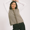 TILTIL Petra Vest Stripe Taupe One Size - Things I Like Things I Love