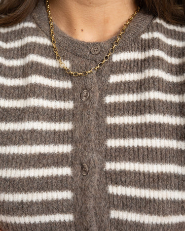 TILTIL Petra Vest Stripe Taupe One Size - Things I Like Things I Love