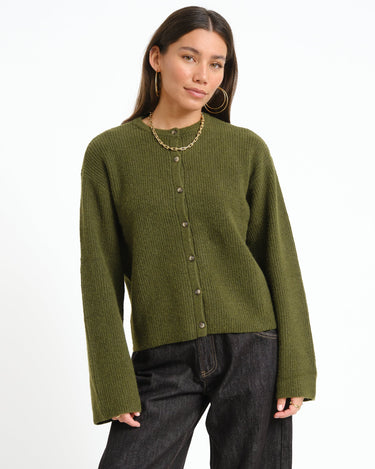 TILTIL Pia Knitted Cardigan Olive Green - Things I Like Things I Love