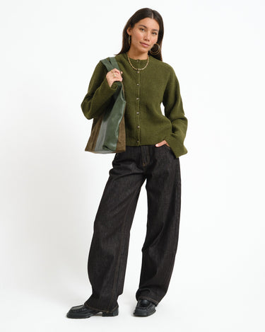 TILTIL Pia Knitted Cardigan Olive Green - Things I Like Things I Love