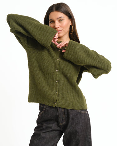 TILTIL Pia Knitted Cardigan Olive Green - Things I Like Things I Love