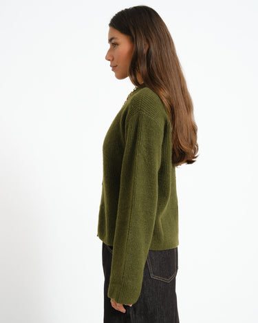 TILTIL Pia Knitted Cardigan Olive Green - Things I Like Things I Love