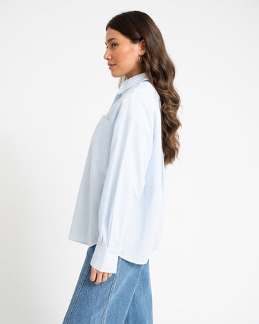 TILTIL Pippa Seersucker Shirt Lightblue - Things I Like Things I Love