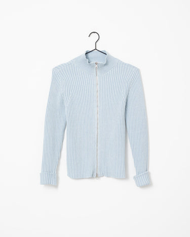 TILTIL Pixie Contrast Zipper Cardigan Lichtblauw - Things I Like Things I Love