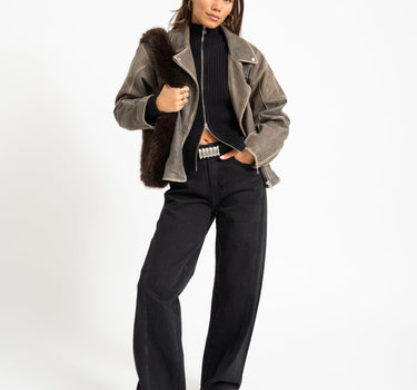 TILTIL Pixie Contrast Zipper Cardigan Zwart - Things I Like Things I Love