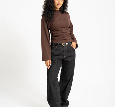 TILTIL Pleated Tammy Longsleeve Bruin - Things I Like Things I Love