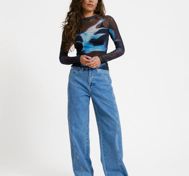 TILTIL Pleated Tara Mesh Longsleeve Blauw - Things I Like Things I Love