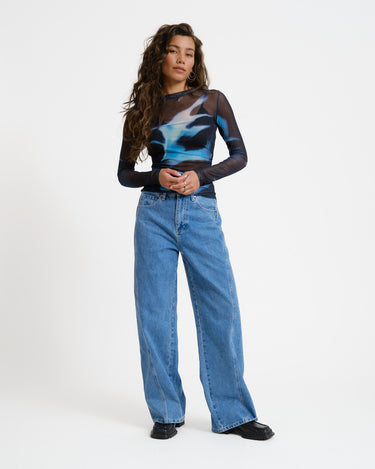 TILTIL Pleated Tara Mesh Longsleeve Blauw - Things I Like Things I Love