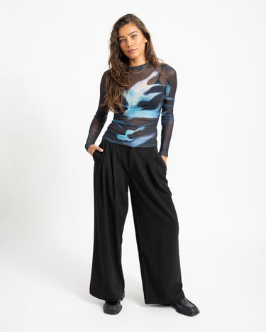 TILTIL Pleated Tara Mesh Longsleeve Blauw - Things I Like Things I Love