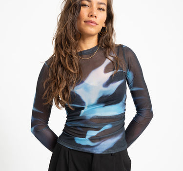 TILTIL Pleated Tara Mesh Longsleeve Blauw - Things I Like Things I Love