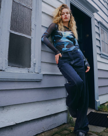 TILTIL Pleated Tara Mesh Longsleeve Blauw - Things I Like Things I Love