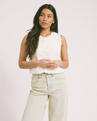 TILTIL Polly Gilet Embroidery Off - white - Things I Like Things I Love