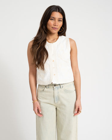 TILTIL Polly Gilet Embroidery Off - white - Things I Like Things I Love