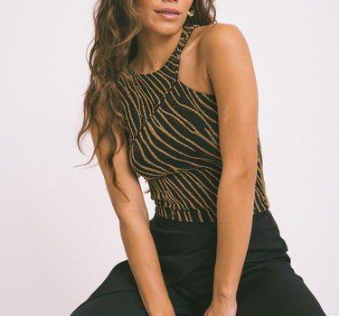 TILTIL Rachelle Top Zebra Black Gold - Things I Like Things I Love