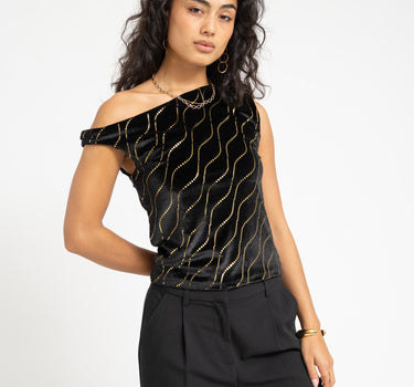 TILTIL Rapha Off Shoulder Velvet Black - Things I Like Things I Love