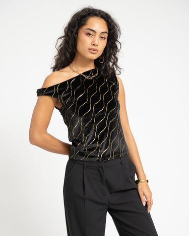 TILTIL Rapha Off Shoulder Velvet Black - Things I Like Things I Love