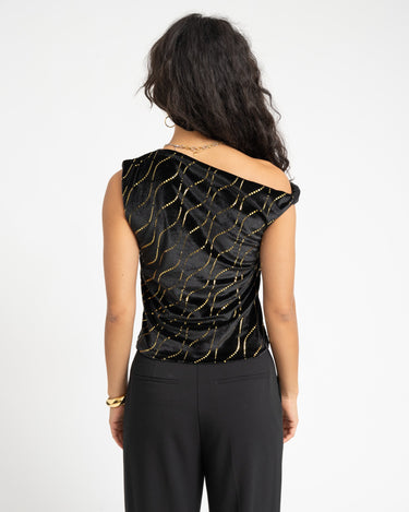 TILTIL Rapha Off Shoulder Velvet Black - Things I Like Things I Love