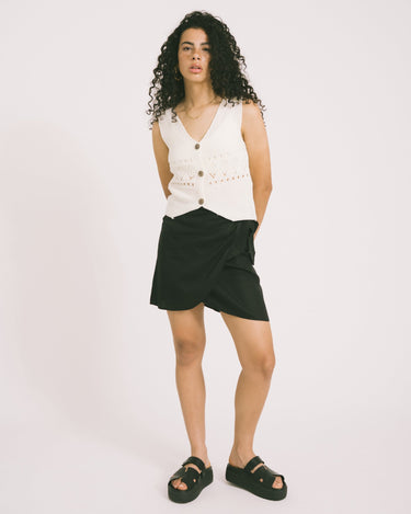 TILTIL Richelle Knit Top Button White One Size - Things I Like Things I Love