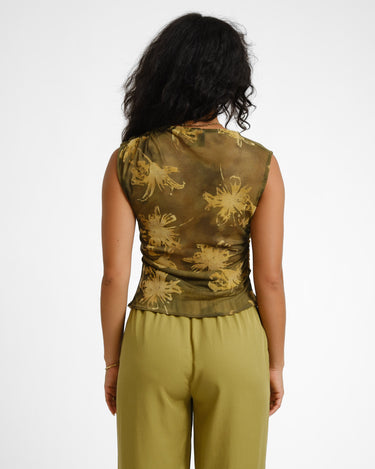 TILTIL Rody Mesh Top Flower Green - Things I Like Things I Love