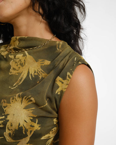 TILTIL Rody Mesh Top Flower Green - Things I Like Things I Love