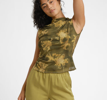 TILTIL Rody Mesh Top Flower Green - Things I Like Things I Love