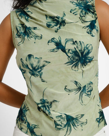 TILTIL Rody Mesh Top Flower Green - Things I Like Things I Love