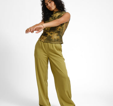 TILTIL Rody Mesh Top Flower Green - Things I Like Things I Love