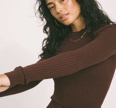 TILTIL Roelie Rib Pullover Brown - Things I Like Things I Love