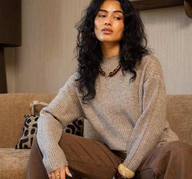 TILTIL Ronja Crewneck Knit Taupe - Things I Like Things I Love