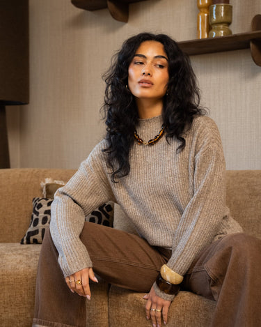 TILTIL Ronja Crewneck Knit Taupe - Things I Like Things I Love