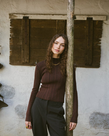 TILTIL Rowie Contrasted Knit Brown Black - Things I Like Things I Love