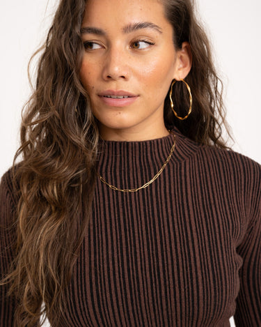 TILTIL Rowie Contrasted Knit Brown Black - Things I Like Things I Love