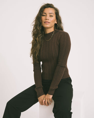 TILTIL Rowie Contrasted Knit Brown Black - Things I Like Things I Love