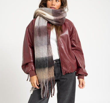 TILTIL Ruth Blocked Scarf Aubergine Multi - Things I Like Things I Love