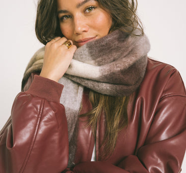 TILTIL Ruth Blocked Scarf Aubergine Multi - Things I Like Things I Love