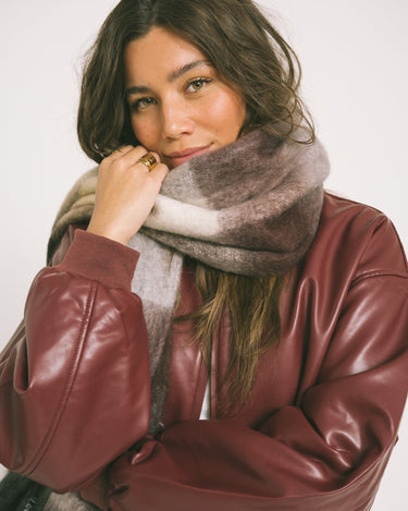 TILTIL Ruth Blocked Scarf Aubergine Multi - Things I Like Things I Love