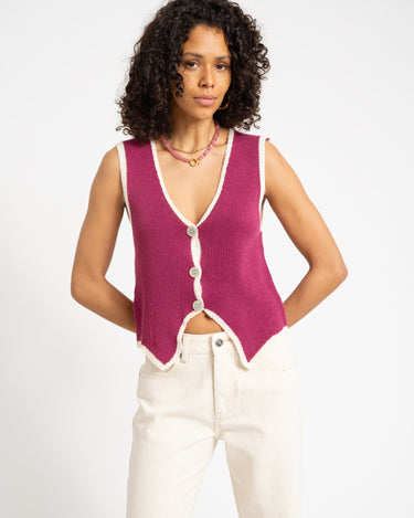 TILTIL Sab Knit Vest Burgundy - Things I Like Things I Love