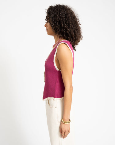 TILTIL Sab Knit Vest Burgundy - Things I Like Things I Love