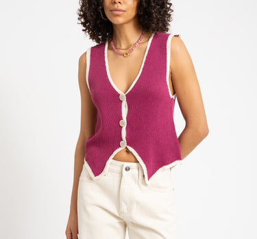 TILTIL Sab Knit Vest Burgundy - Things I Like Things I Love