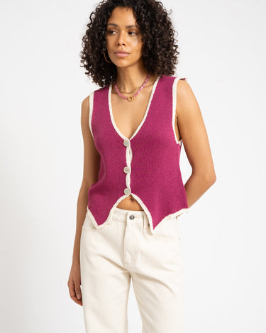 TILTIL Sab Knit Vest Burgundy - Things I Like Things I Love