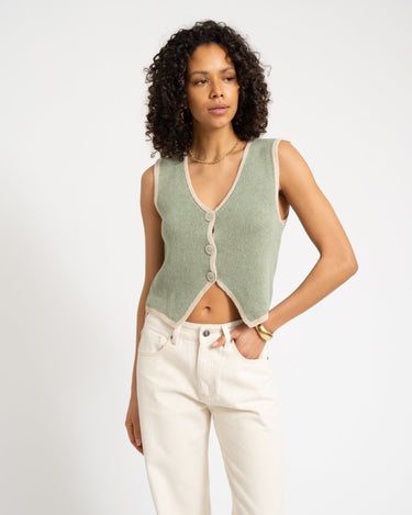 TILTIL Sab Knit Vest Salvia One Size - Things I Like Things I Love