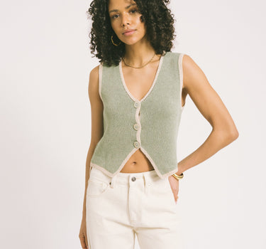 TILTIL Sab Knit Vest Salvia One Size - Things I Like Things I Love