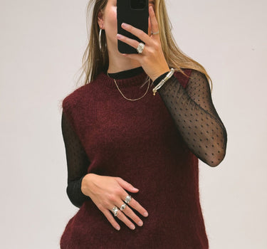 TILTIL Sabine Spencer Knit Bordeaux One Size - Things I Like Things I Love