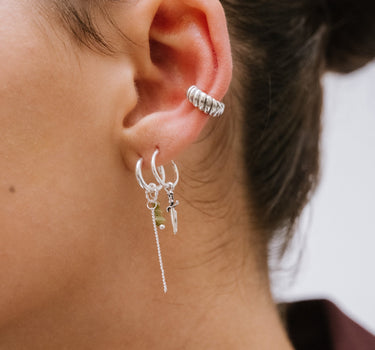 TILTIL Salome Stripy Single Earcuff Silver - Things I Like Things I Love