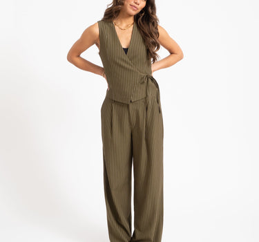 TILTIL Sanne Pinstripe Pantalon Groen - Things I Like Things I Love