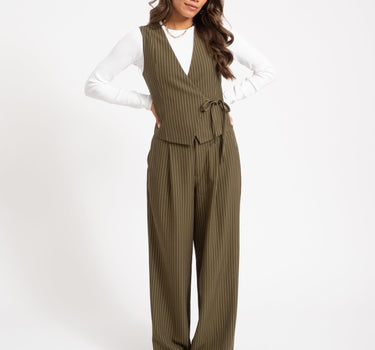 TILTIL Sanne Pinstripe Pantalon Groen - Things I Like Things I Love