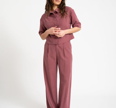 TILTIL Sanne Rayon Pantalon Aubergine - Things I Like Things I Love