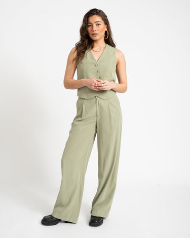 TILTIL Sanne Rayon Pantalon Sage - Things I Like Things I Love